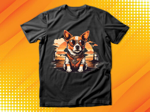 Cute dog vintage retro t shirt vector file