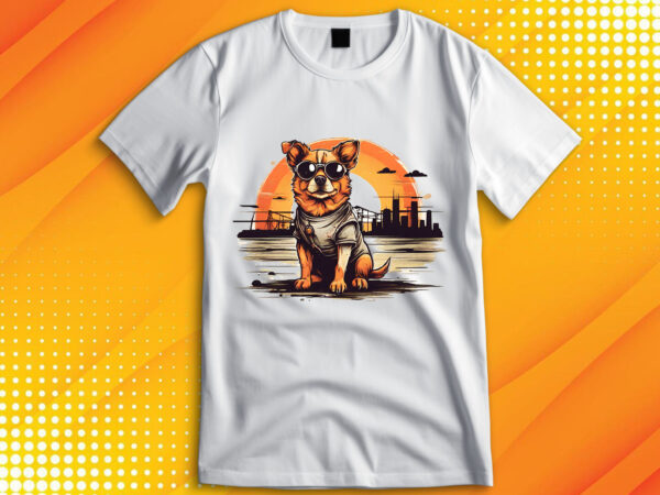 Cute dog vintage retro t shirt vector file