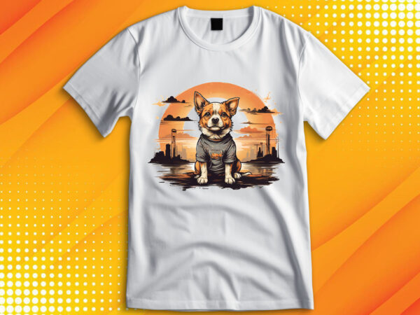 Cute dog vintage retro t shirt vector file