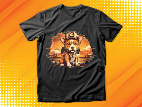 Cute dog vintage retro t shirt vector file