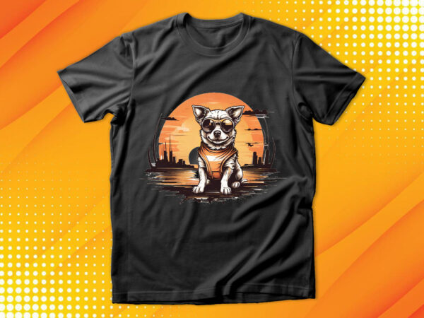 Cute dog vintage retro t shirt vector file