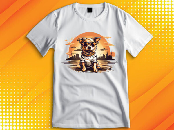 Cute dog vintage retro t shirt vector file