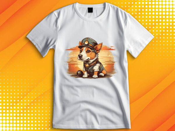 Cute dog vintage retro t shirt vector file