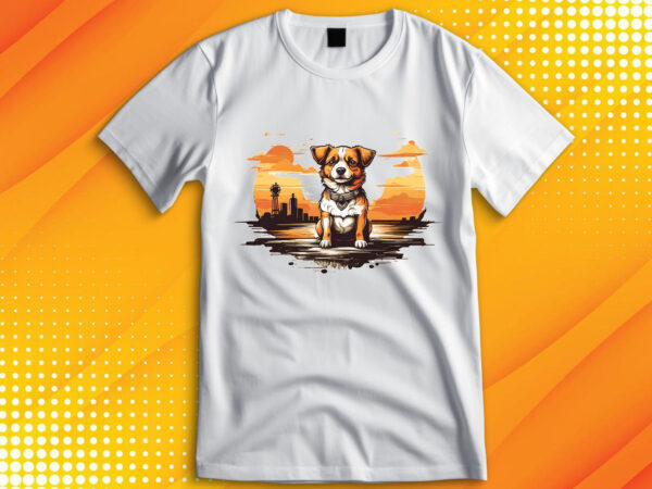 Cute dog vintage retro t shirt vector file