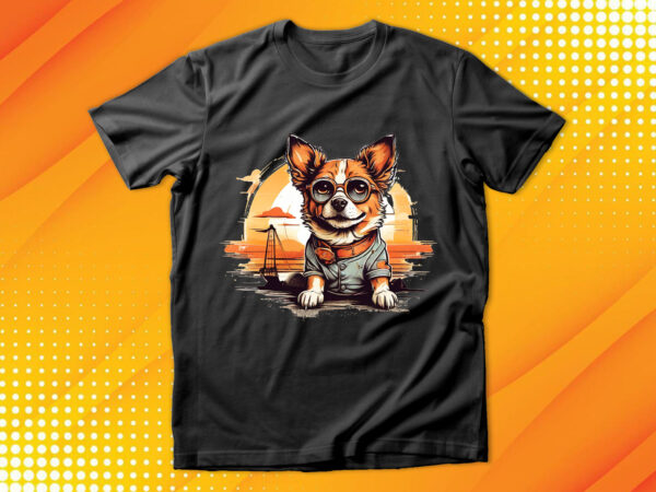 Cute dog vintage retro t shirt vector file