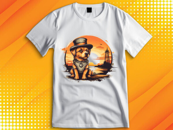 Cute dog vintage retro t shirt vector file