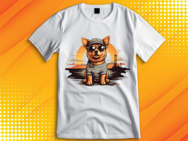 Cute dog vintage retro t shirt vector file