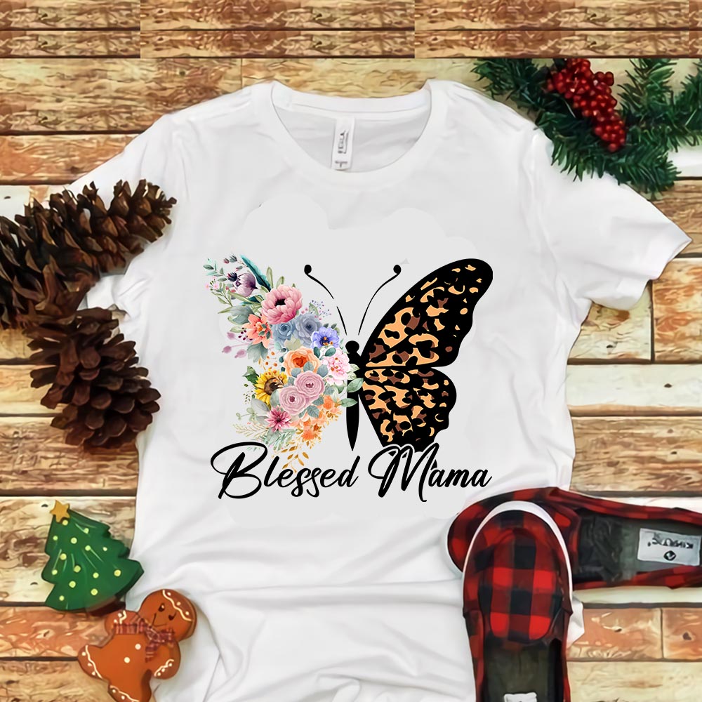 Blessed Mama Butterfly Flower Png - Buy t-shirt designs