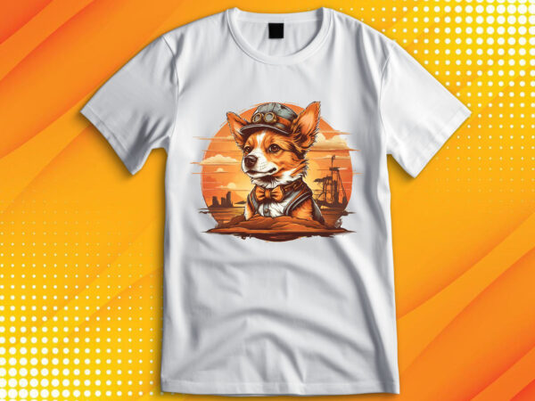 Cute dog vintage retro t shirt vector file