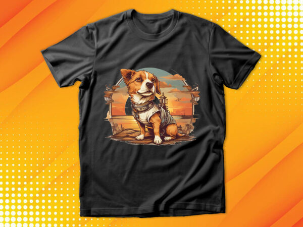 Cute dog vintage retro t shirt vector file