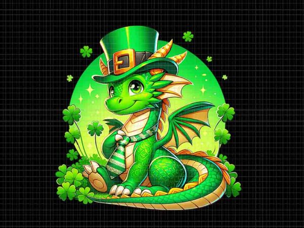 St patrick’s day dragon saint pattys png, dragon shamrock png, dragon irish png t shirt template vector