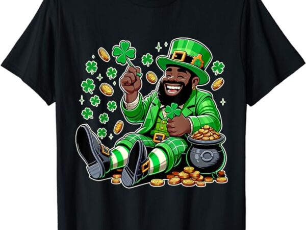 Black african american leprechaun saint patrick’s day t-shirt