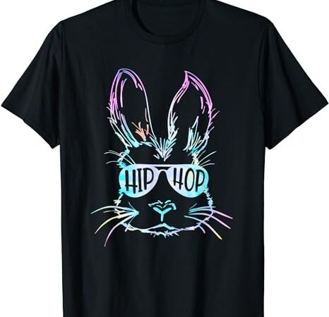 Bunny face with sunglasses for boys men kids easter day t-shirt