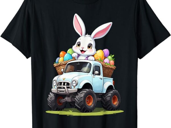 Bunny happy easter monster truck boys girls eggs toddler t-shirt