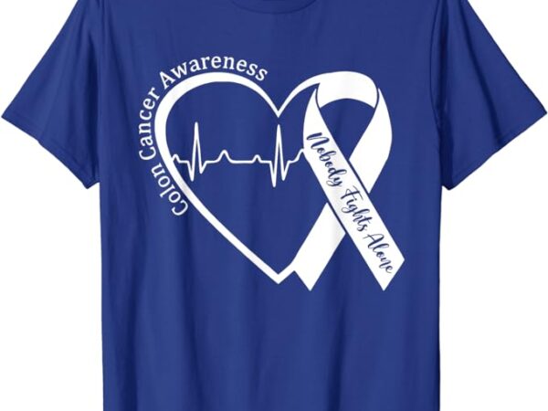 Colon cancer awareness support family matching blue ribbon t-shirt