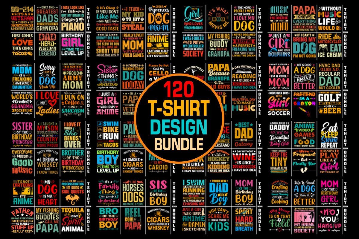 Colorful T-Shirt Design Mega Bundle - Buy t-shirt designs