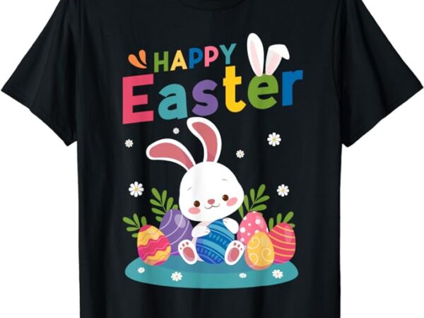 Cute bunny eggs easter camping happy easter day 2024 t-shirt