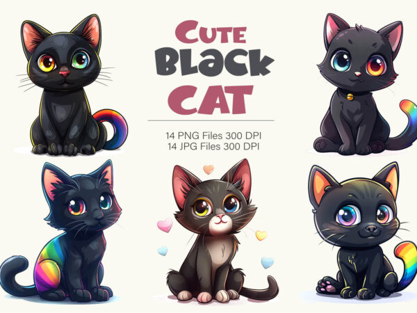 Cute black cats. tshirt sticker.