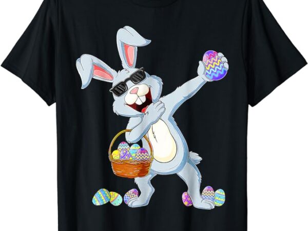 Dabbing rabbit bunny easter day eggs dab boys girls kids t-shirt