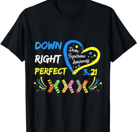 Down syndrome awareness 321 down right perfect socks t-shirt