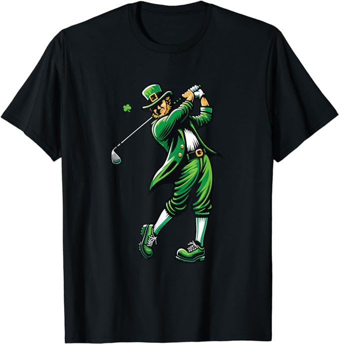 Golf St Patrick’s Day Irish Leprechaun Golfer Golfing T-Shirt