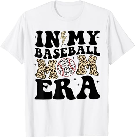 In My Baseball Mom Era Leopard Mom Baseball Mama Mothers Day T-Shirt