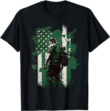 Irish American Flag Veteran St Patrick’s Day T-Shirt