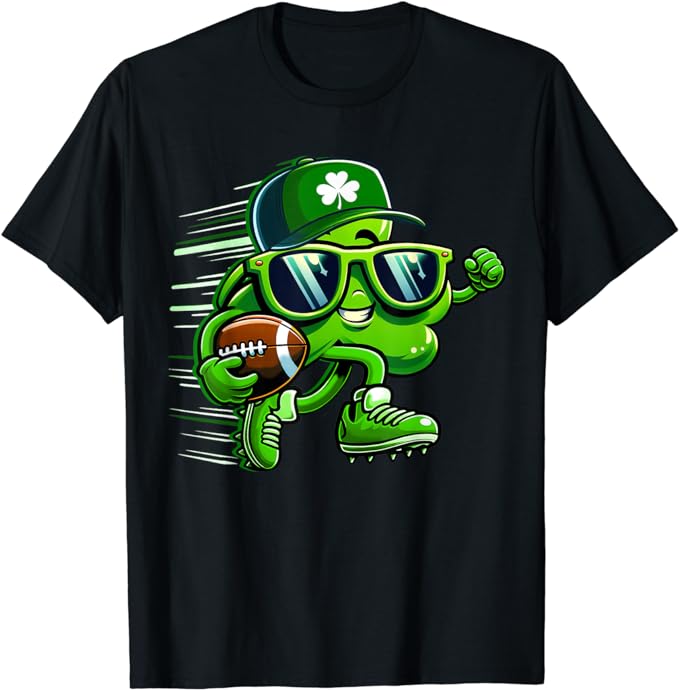 Lucky Football Shamrock St Patricks Day Shirts For Boys Men T-Shirt