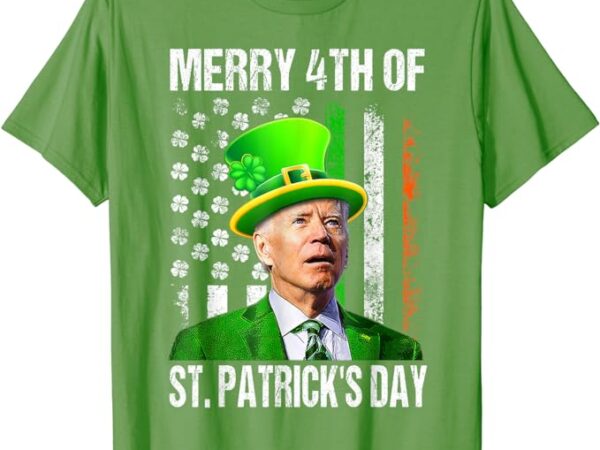 Merry 4th of st patrick’s day funny joe biden leprechaun hat t-shirt