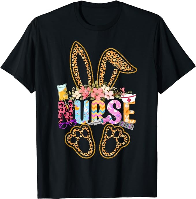 Nurse Life Stethoscope Nursing Cute Easter Bunny Easter Day T-Shirt