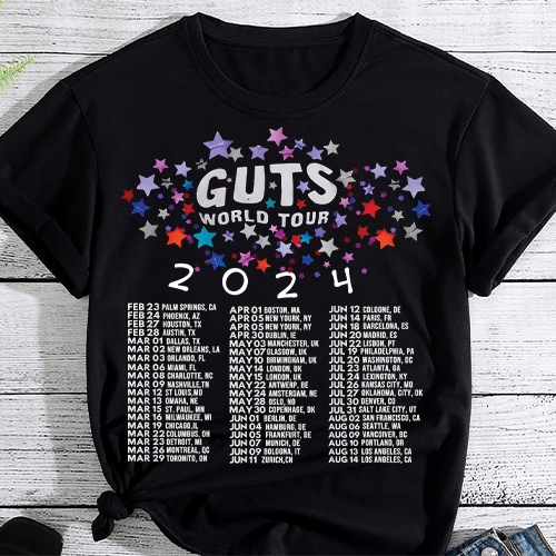 Olivia Rodrigo Guts Tour 2024 T-Shirt sau