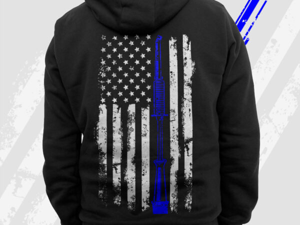 Police blue line with usa flag png, american vintage distressed flag, police officer gifts, american flag png, instant download t shirt illustration