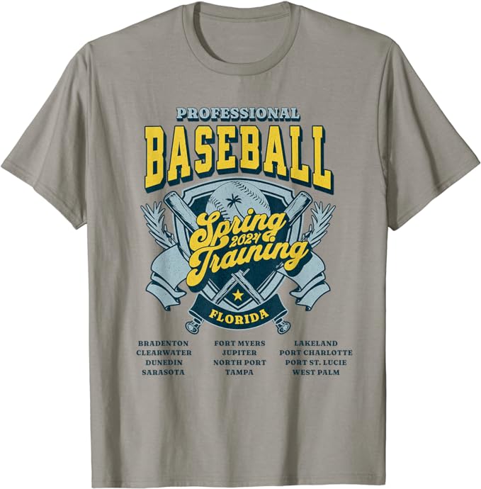 Professional Baseball Spring Training 2024 Florida Cities T-Shirt