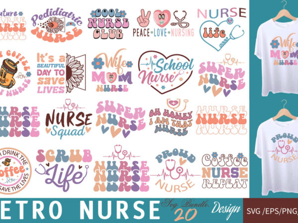 Retro nurse t-shirt bundle retro nurse svg bundle