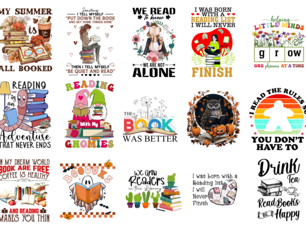 15 reading shirt designs bundle p6, reading t-shirt, reading png file, reading digital file, reading gift, reading download, reading design