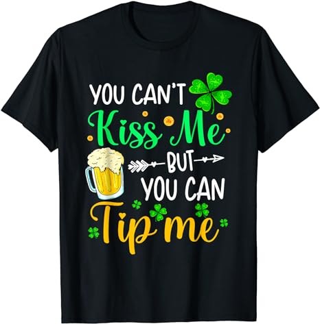 St Patrick’s Day Lucky Shamrock Waitress Bartender Waiter T-Shirt