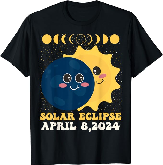 Total Solar Eclipse 2024 Cute Solar Eclipse Kids Toddler Boy T-Shirt