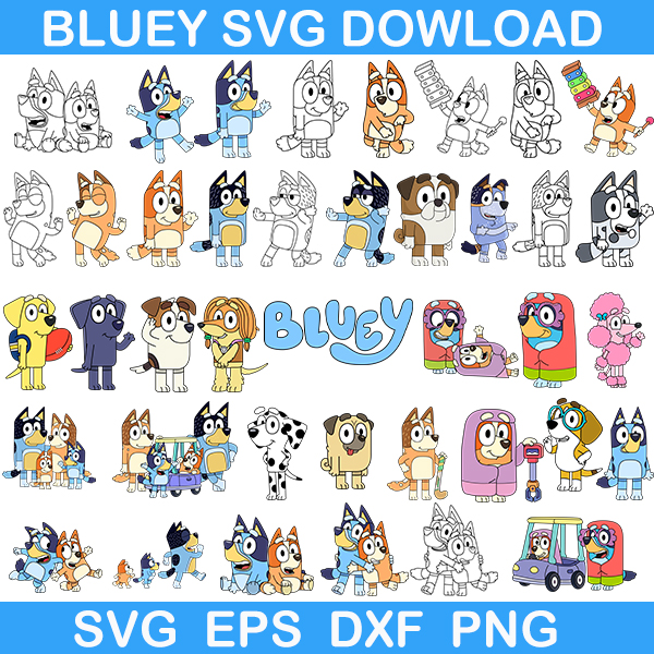 Bluey Bundle Svg, Bluey Birthday Svg, Bluey And Bingo Svg, Bingo Svg