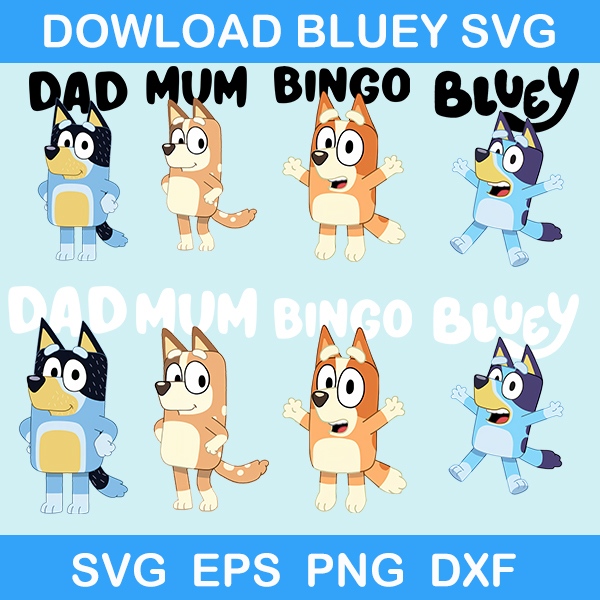 Bluey Svg, Birthday Bluey Svg, Bluey Family Svg, Birthday Bingo Svg