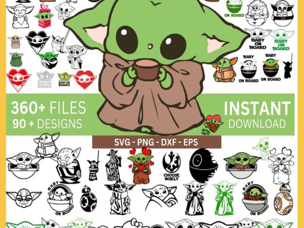 Baby yoda bundle svg t shirt template