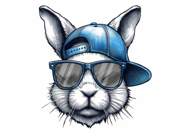 Cool bunny face happy easter png t shirt vector file
