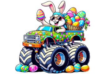 Easter Day Bunny Monster Truck Eggs Cool Rabbit Png