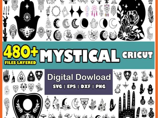 Mystical bundle svg t shirt designs for sale