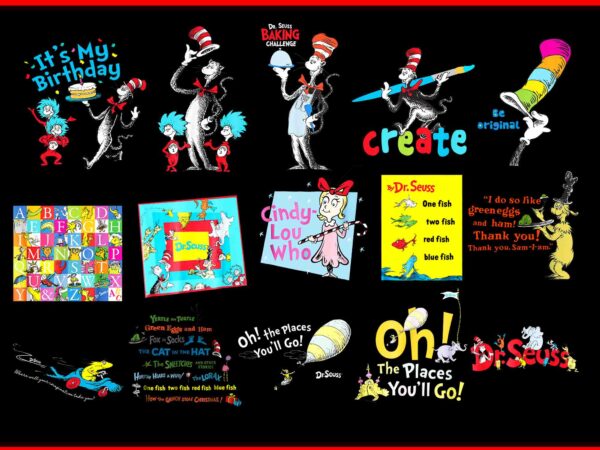 Bundle 15 file png dr.seuss png, bundle dr seuss png, sam i am png, hat in the hat png t shirt template