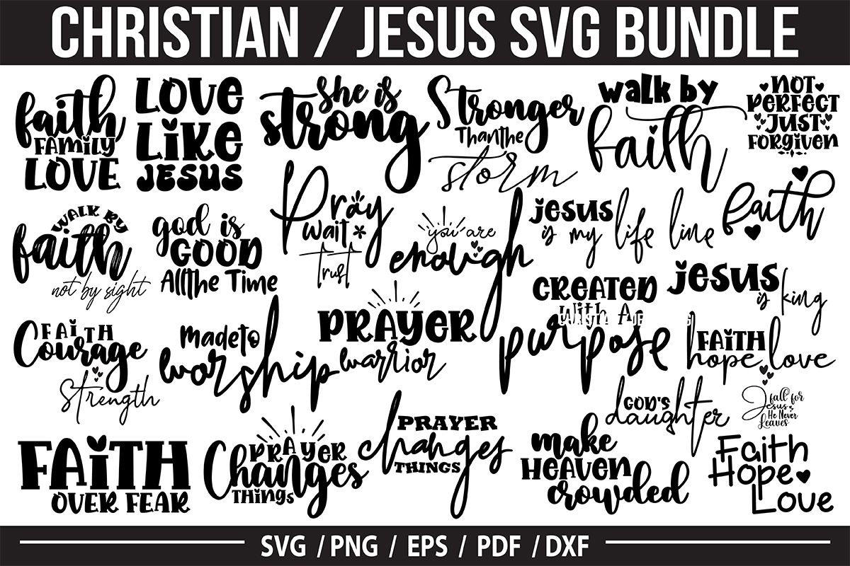 Christian /Faith /Jesus SVG Bundle - Buy t-shirt designs