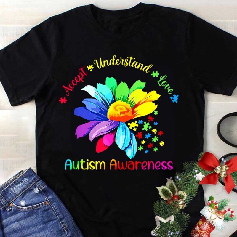 Autism Awareness Accept Understand Love ASD Sunflower Png