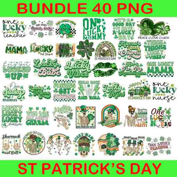 Bundle Patrick Day Png, Happy Lucky Png, One Lucky Teacher Png