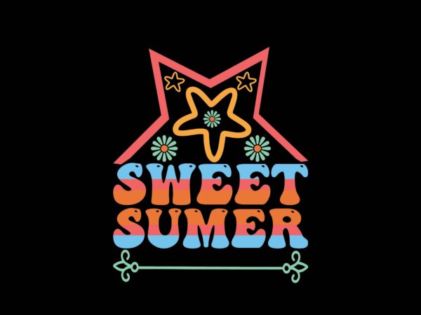 Sweet sumer t shirt template vector