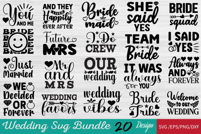 Wedding T-shirt Bundle Wedding SVG Bundle