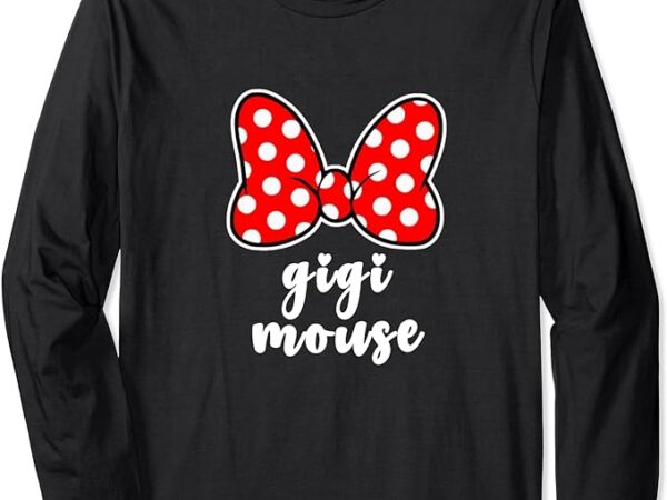 Womens gigi mouse family vacation bow long sleeve t-shirt